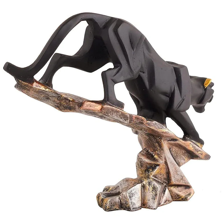 Deco Alankaram Presents Black Cheetah Showpiece for Home Decor Showpiece | Black Panther Statue | Jaguar Statue for Home Decorative Item | Animal Figurines Decorative Item #Frienemy-1037