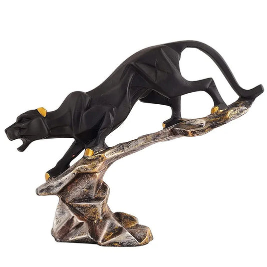 Deco Alankaram Presents Black Cheetah Showpiece for Home Decor Showpiece | Black Panther Statue | Jaguar Statue for Home Decorative Item | Animal Figurines Decorative Item #Frienemy-1037