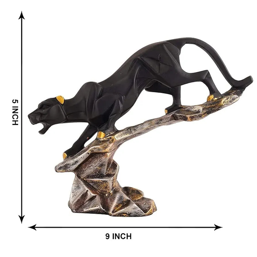 Deco Alankaram Presents Black Cheetah Showpiece for Home Decor Showpiece | Black Panther Statue | Jaguar Statue for Home Decorative Item | Animal Figurines Decorative Item #Frienemy-1037