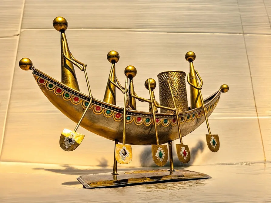 DECORE BASKET Iron Rajasthani Boat for Table Decor