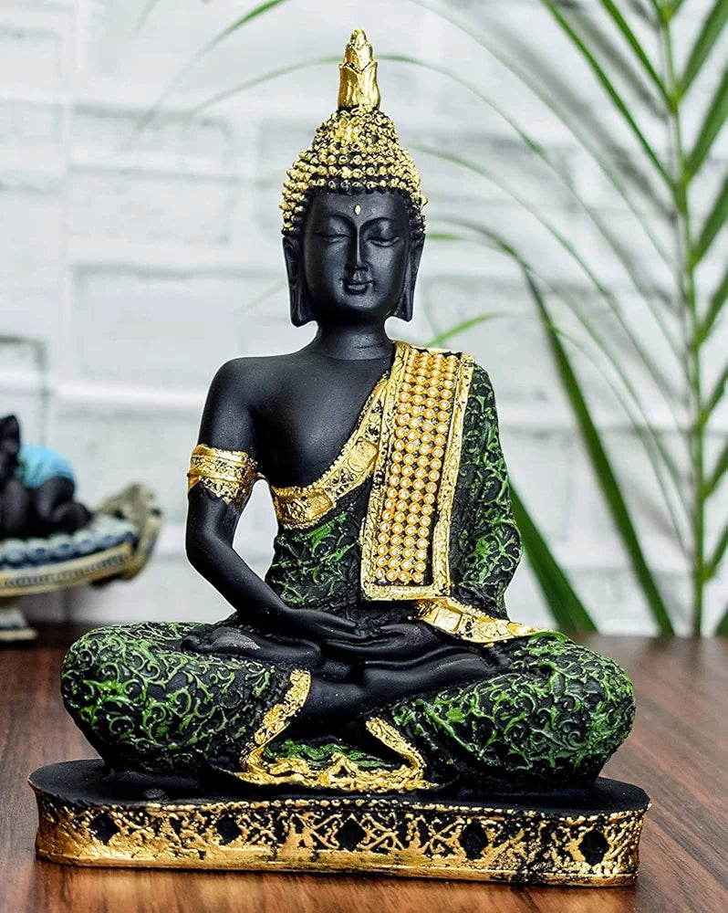 NDiva's Art & Craft Polyresin Sitting Buddha Idol Statue Showpiece for Home Decor