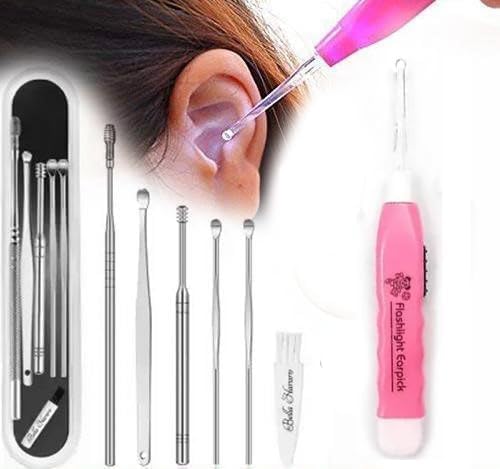Ear Wax Cleaner 6Pcs + LED Ear Cleaner