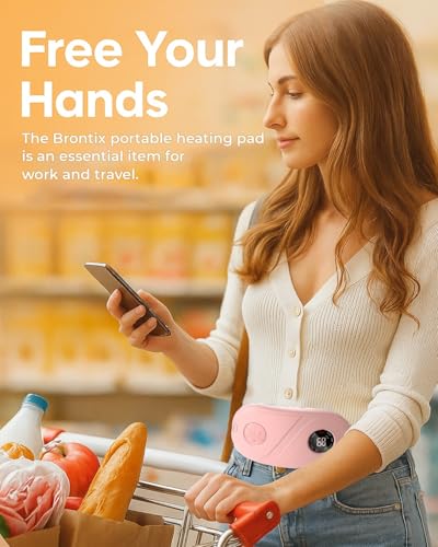 BRONTIX Period Cramp Relief Massager With 6 Modes Heating Pad For Back Pain, Crampfree-Period Cramp Relief Heater And Massager, Works As Periods Pain Relief Products, Rose|B0CHYJJHDZ