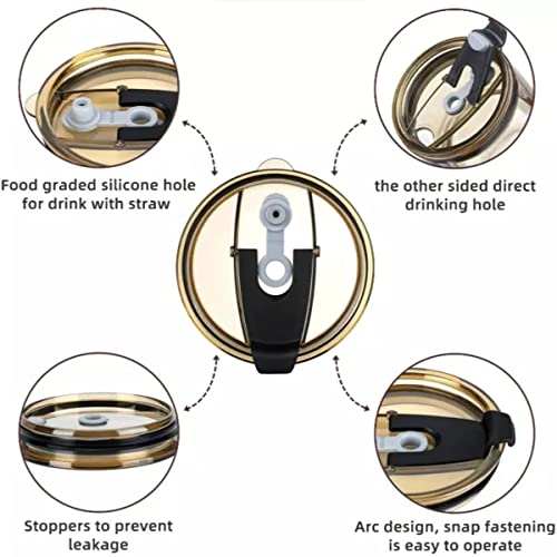 MARTVIA 450ML Glass Tumbler Mug with Lid, Straw and Protective Anti-Skid Leather Sleeve for Hot and Cold Beverages Tea Coffee Smoothies Fruit Juice Travel Mug (BrownMugs)|B0BWTK4NSP