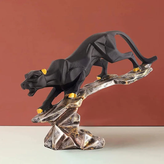 Deco Alankaram Presents Black Cheetah Showpiece for Home Decor Showpiece | Black Panther Statue | Jaguar Statue for Home Decorative Item | Animal Figurines Decorative Item #Frienemy-1037
