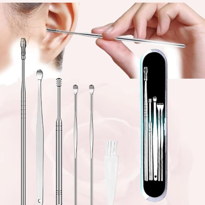 Ear Wax Cleaner 6Pcs + LED Ear Cleaner