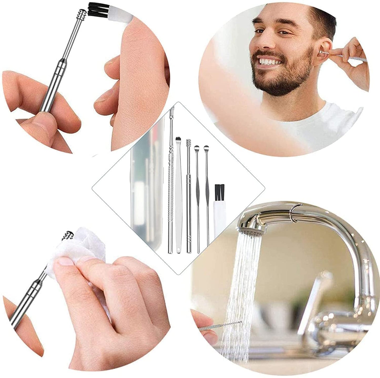 Ear Wax Cleaner 6Pcs + LED Ear Cleaner