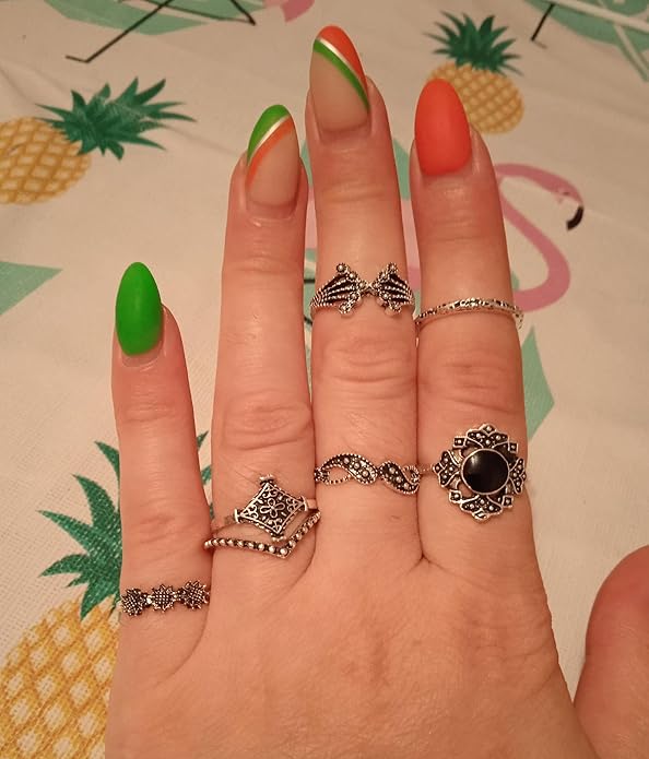 BellaStella Korean Style Boho Midi Finger Rings For Girls And Women Combo of 16 Pcs