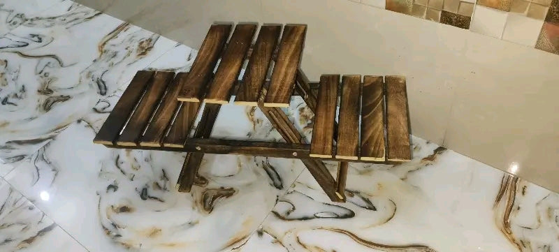 Wooden cave Plant Stands for Indoor Living Room Corner (Wooden Foldable Stand) (3 Decks/Racks)
