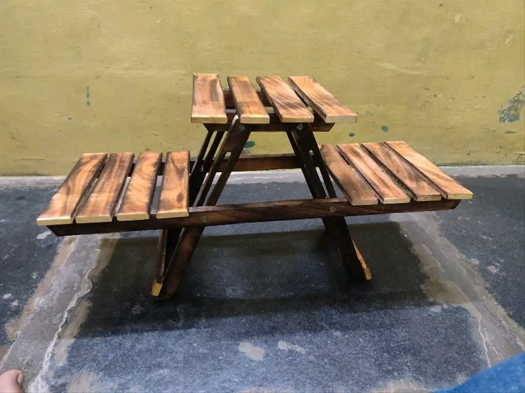 Wooden cave Plant Stands for Indoor Living Room Corner (Wooden Foldable Stand) (3 Decks/Racks)